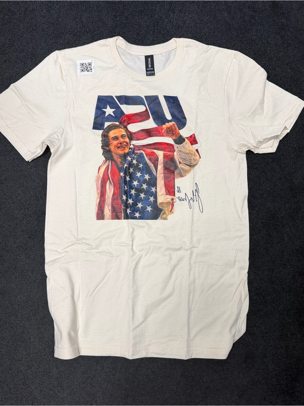 TWO Men's Cream Graphic Jack Hugh’s USA T-Shirts